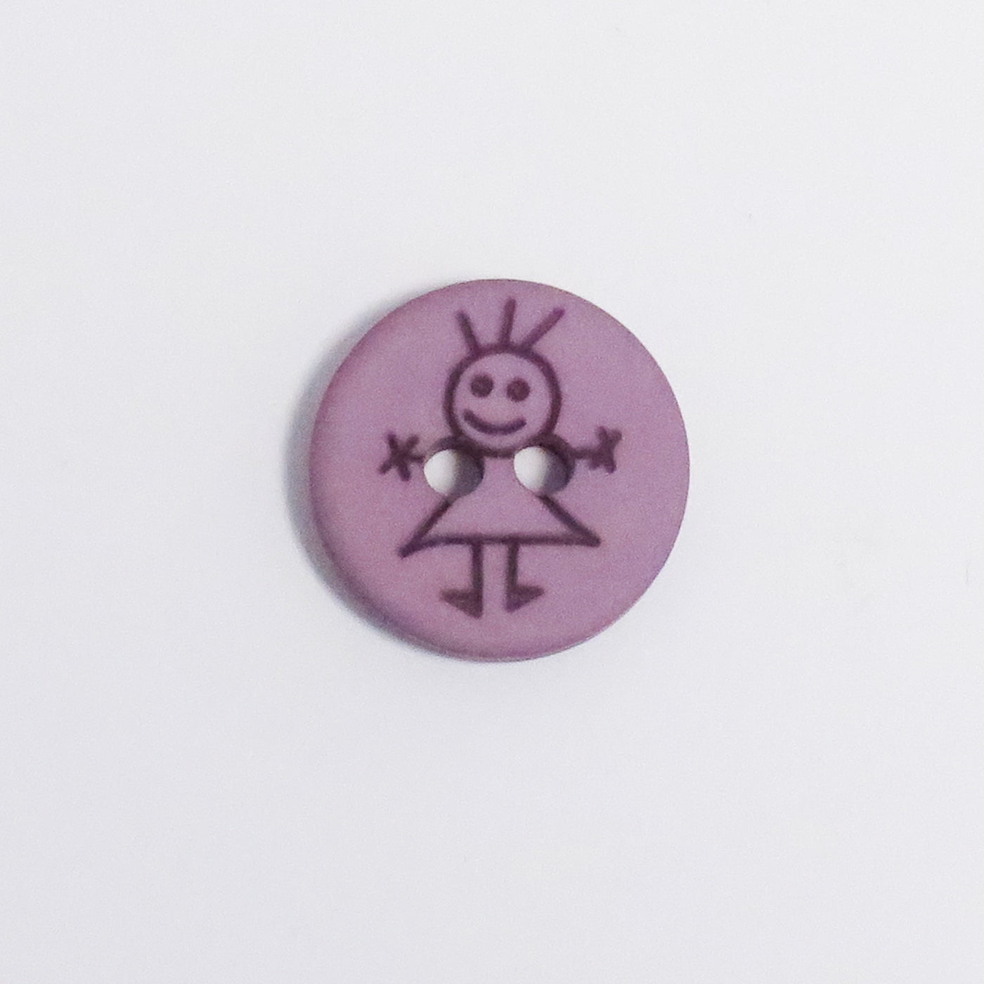 KNAP 2HUL 15 MM PIGE LILLA