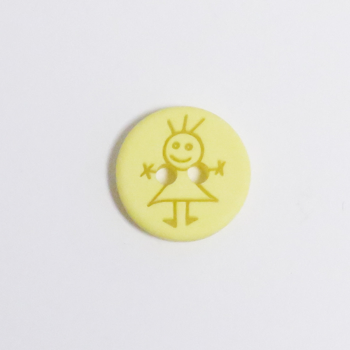 KNAP 2HUL 15MM PIGE LYSEGUL