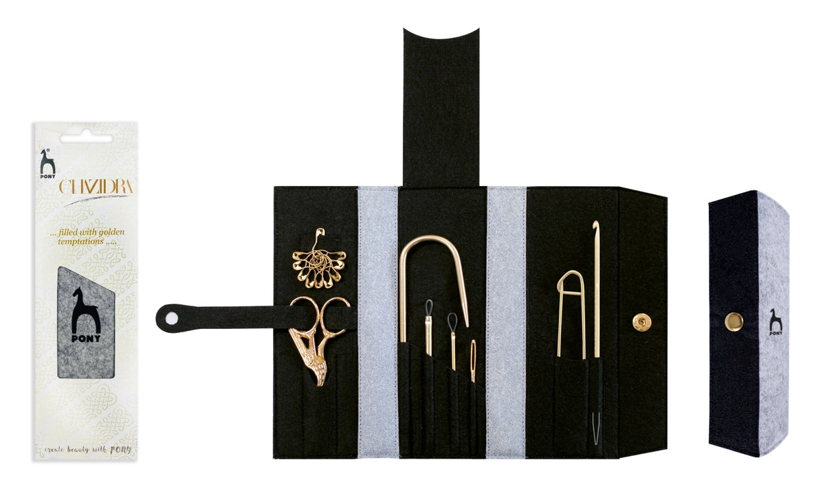 ✨ PONY filt-etui med strikketilbehør i messing ✂️🧶