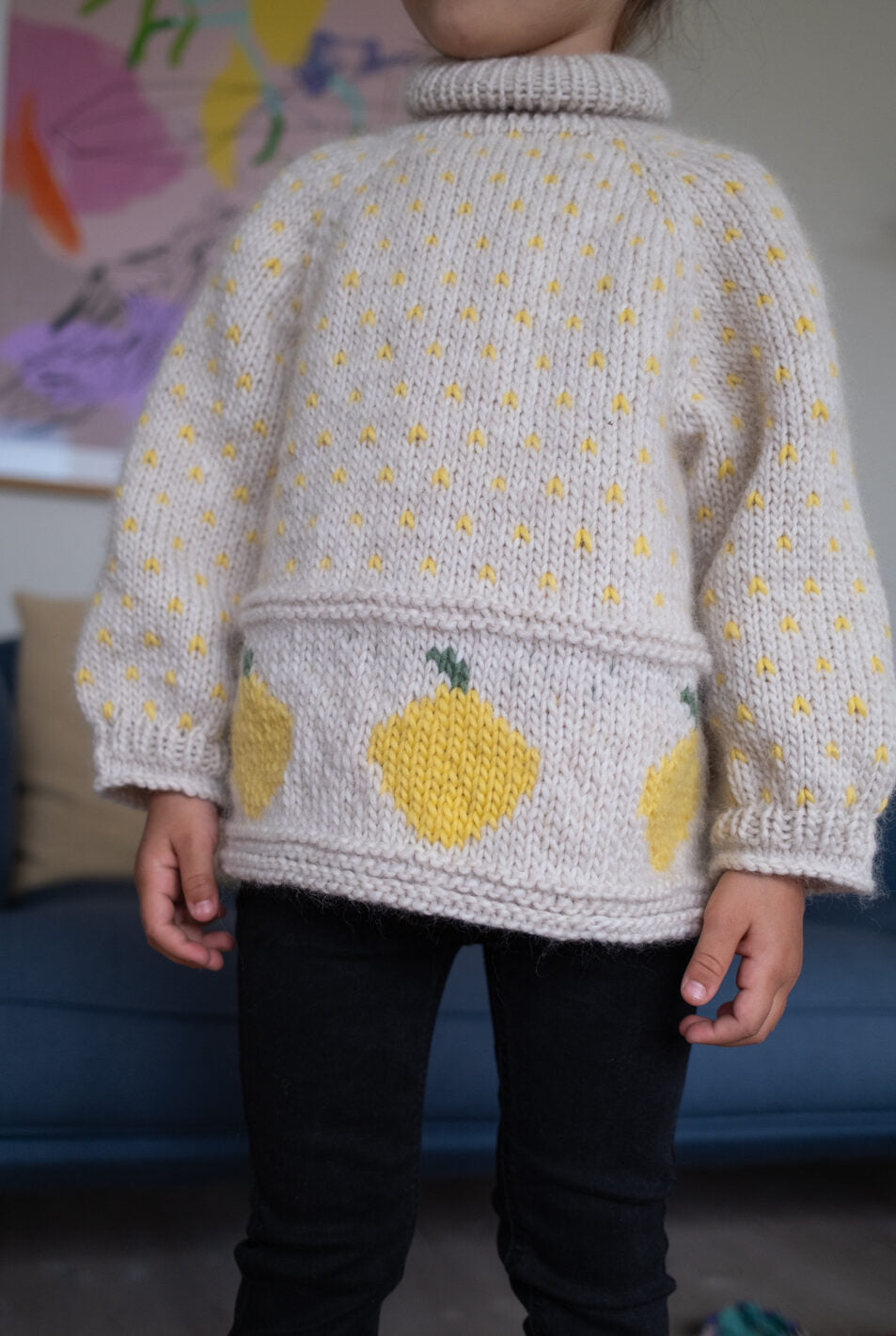 Fruity Sweater – Børnesweater med jordbær eller citroner 🍓🍋 OPSKRIFT
