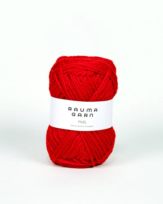 Rauma Garn - Fivel - Skarp rød (124)
