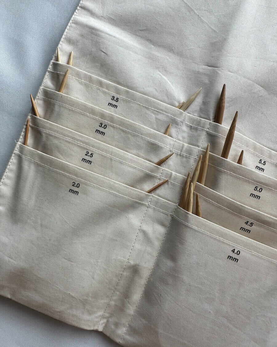 Iron-on labels til pindestørrelser - PetiteKnit