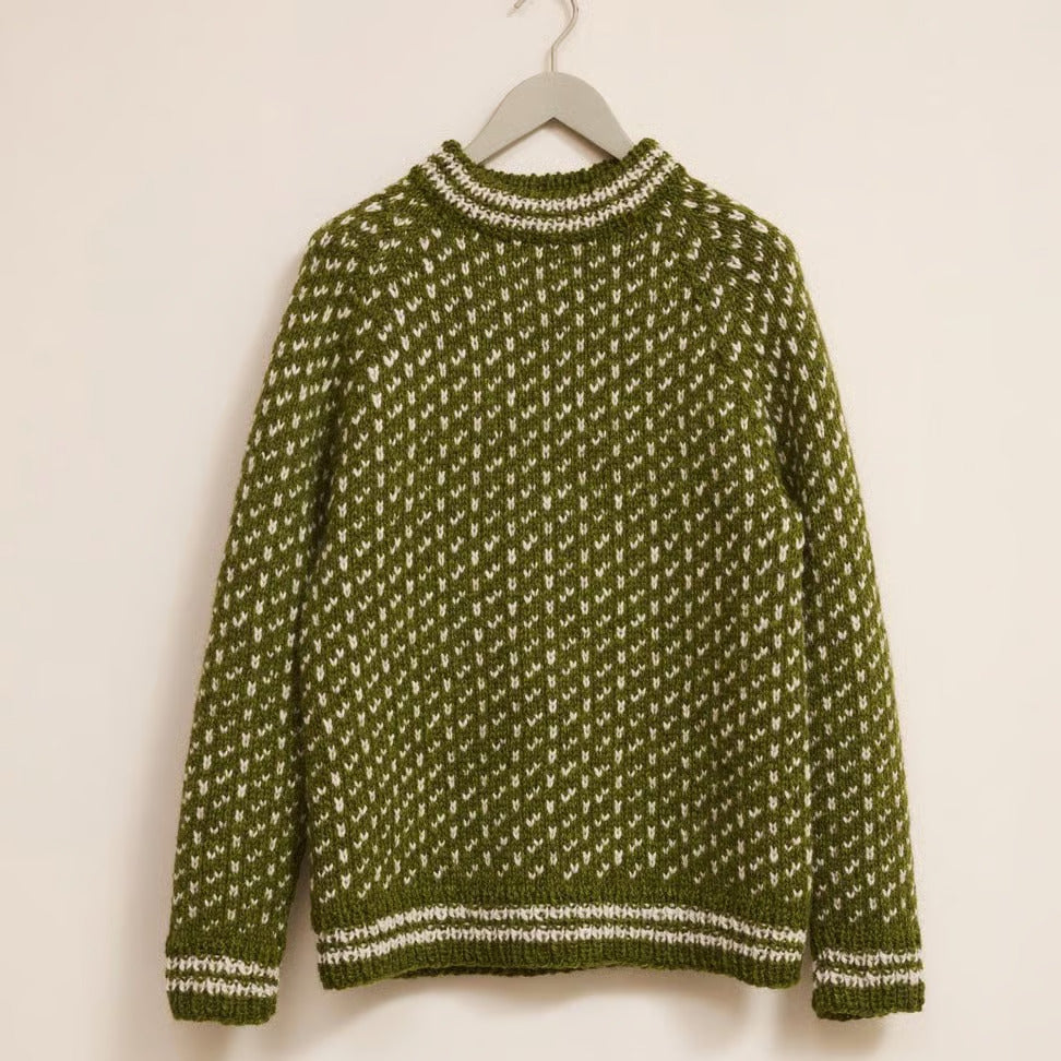 ❄️🔥 Strikkekit 416-6 Herre Islender – Klassisk mønstersweater i Rauma Vams
