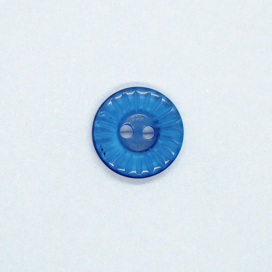 KNAP 2 HUL 15MM TRANSPARENT BLÅ