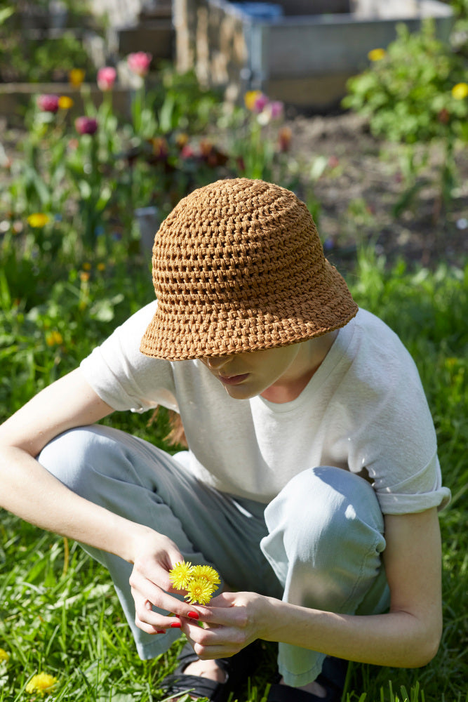 🧶 🧶 Hæklekit: 385-1 Bøllehat  ☀️👒