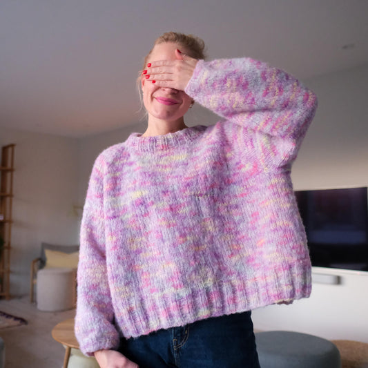 BonBon Sweater – retroinspireret strikkekit for begyndere og øvede
