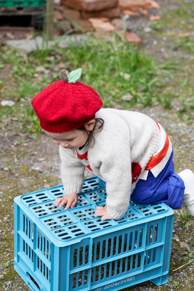 🍎 475-2 Opskrift - Fruktig jakke – sød børnejakke med æblemotiv