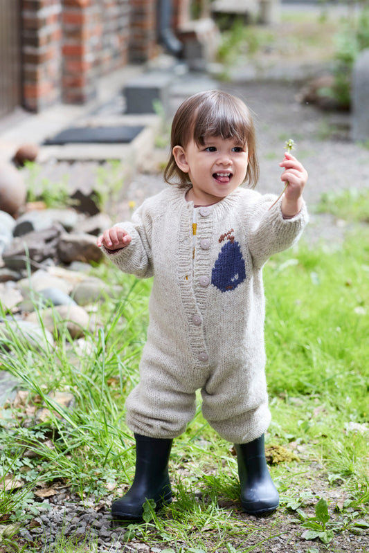 475-6 Opskrift - Pæredress - Heldragt til børn strikket i Fivel