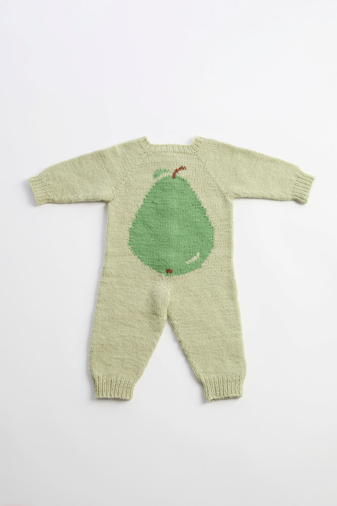 475-6 Opskrift - Pæredress - Heldragt til børn strikket i Fivel