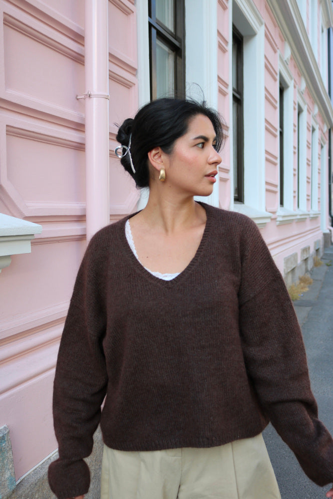 Li V-genser – STRIKKEKIT fra Rauma Garn | Lun Merino & Mild Mohair