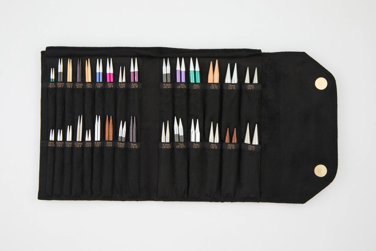 KnitPro Coal Etui til Udskiftelige Pinde – Smart, Stilrent & Suede-Soft! 😍