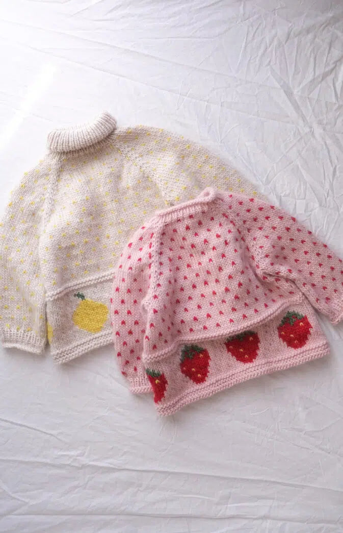 Fruity Lemon Sweater Strikkekit – Sød børnesweater med citroner 🍋🧶