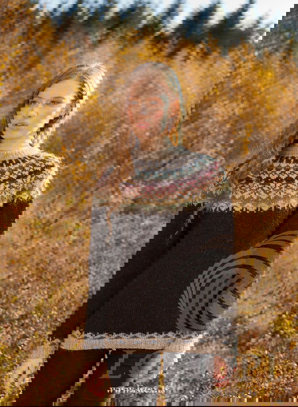 📝 Afmæli (40-14) – Islandsk sweater opskrift i Léttlopi