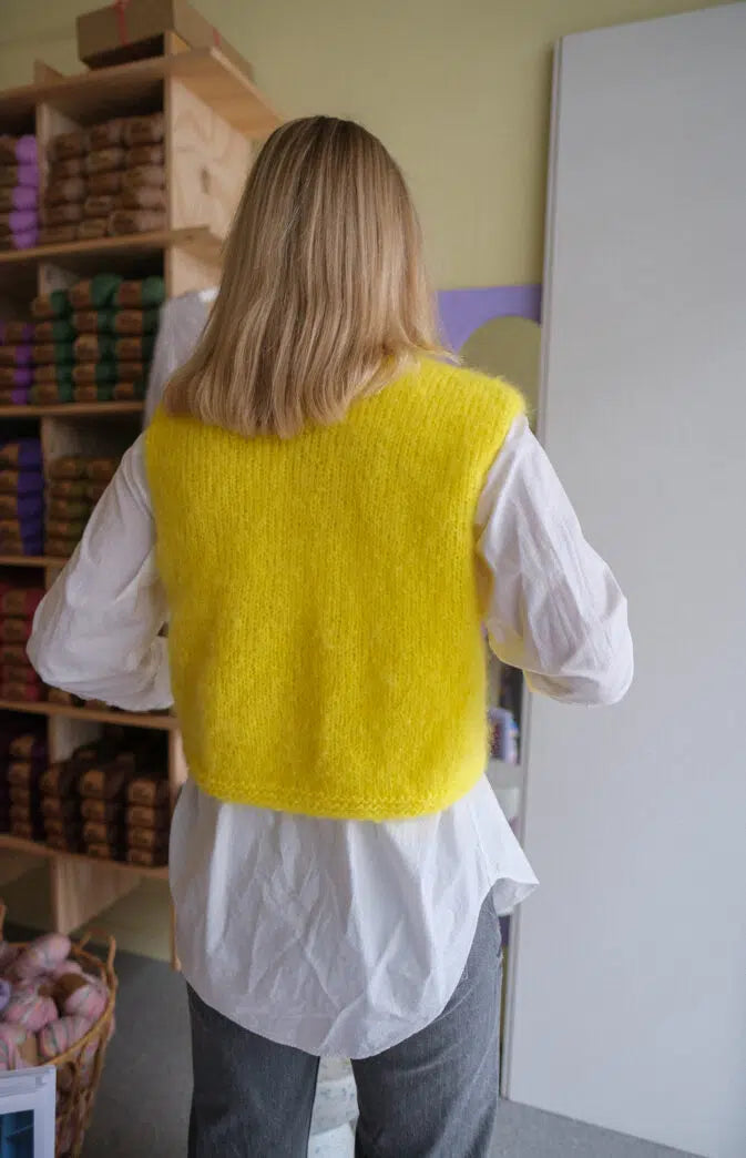 ✨⚡ Flash Vest – Let mohairvest med i-cord detaljer | STRIKKEKIT
