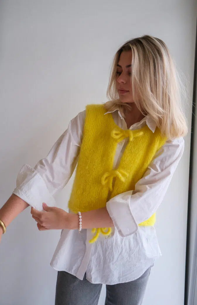 ✨⚡ Flash Vest – Let mohairvest med i-cord detaljer | STRIKKEKIT