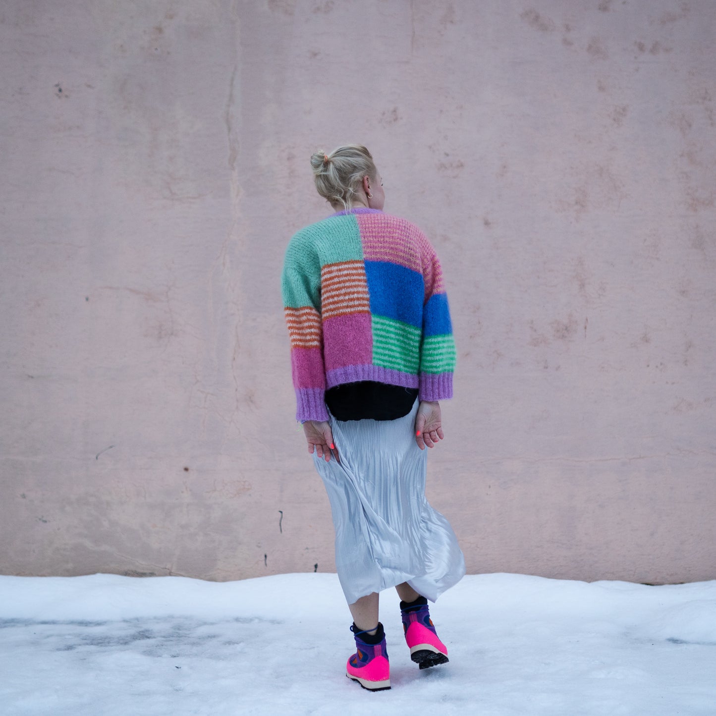 Side by Side Cardigan - Opskrift - Fluff tyk mohairgarn