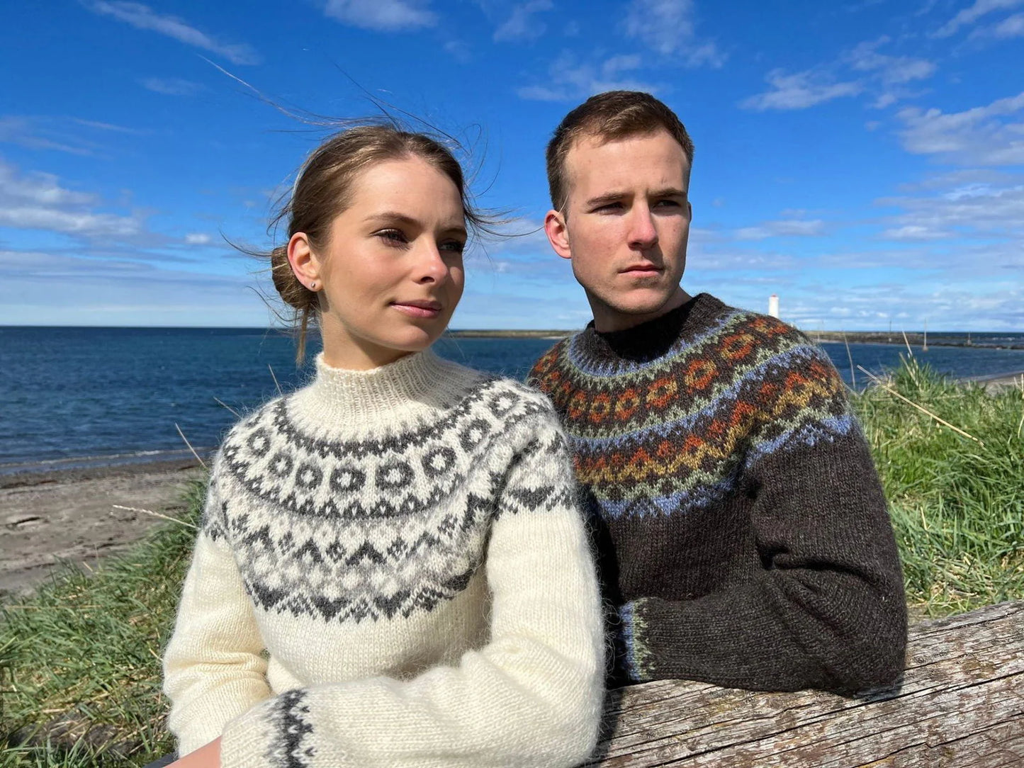 Garnkit - Gjöf sweater i hvid bundfarve – (unisex) ✨