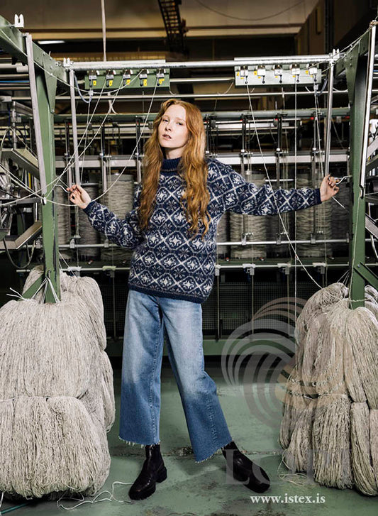 Jörð sweater – garnkit i blå nuancer 🌍✨