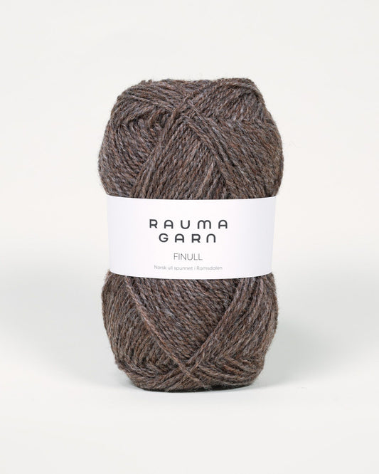 Rauma Garn - Finull - Brun Melert  (411)