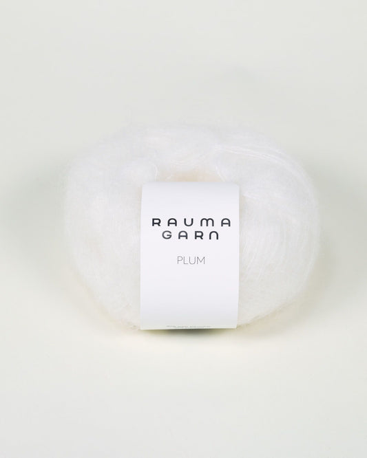 Rauma Garn - Plum Mohair - Hvit (001)