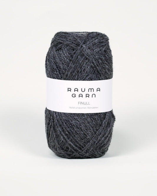 Rauma Garn - Finull - Mørk grå Melert  (414)