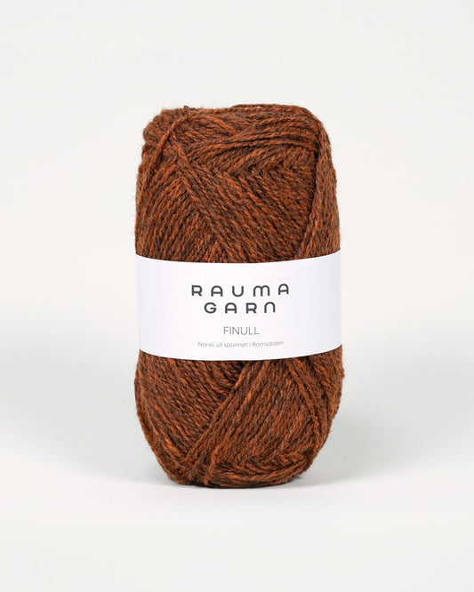 Rauma Garn - Finull - Mørk oransje mørkmelert  (4121)