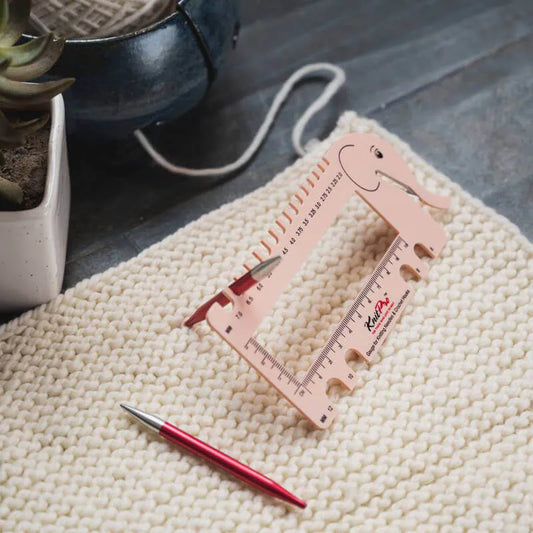 Knitpro pindemål rosa elefant