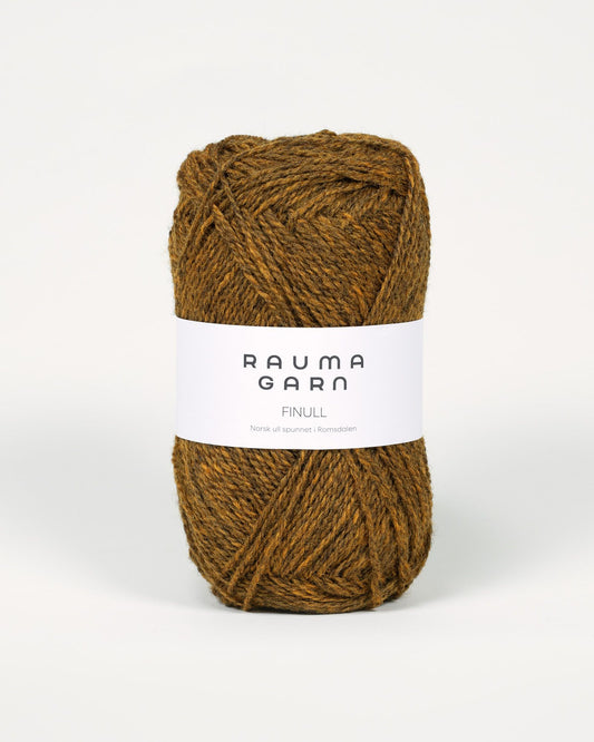 Rauma Garn - Finull - Okergul mørkmelert  (4125)