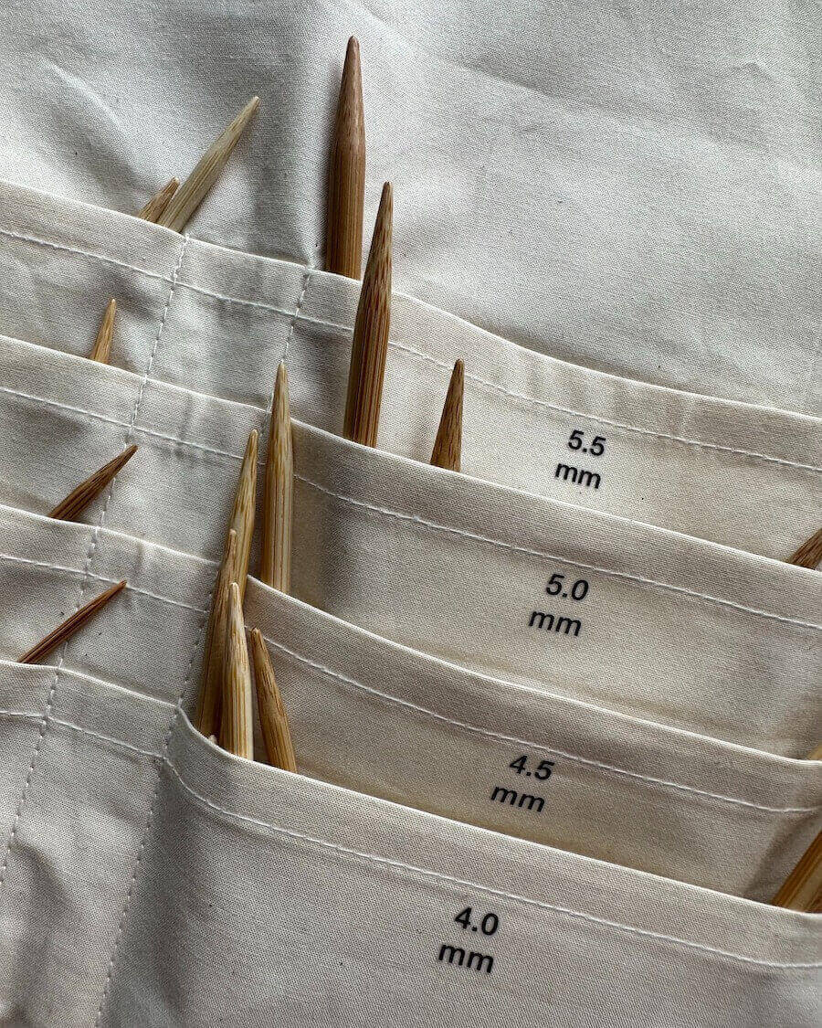 Iron-on labels til pindestørrelser - PetiteKnit