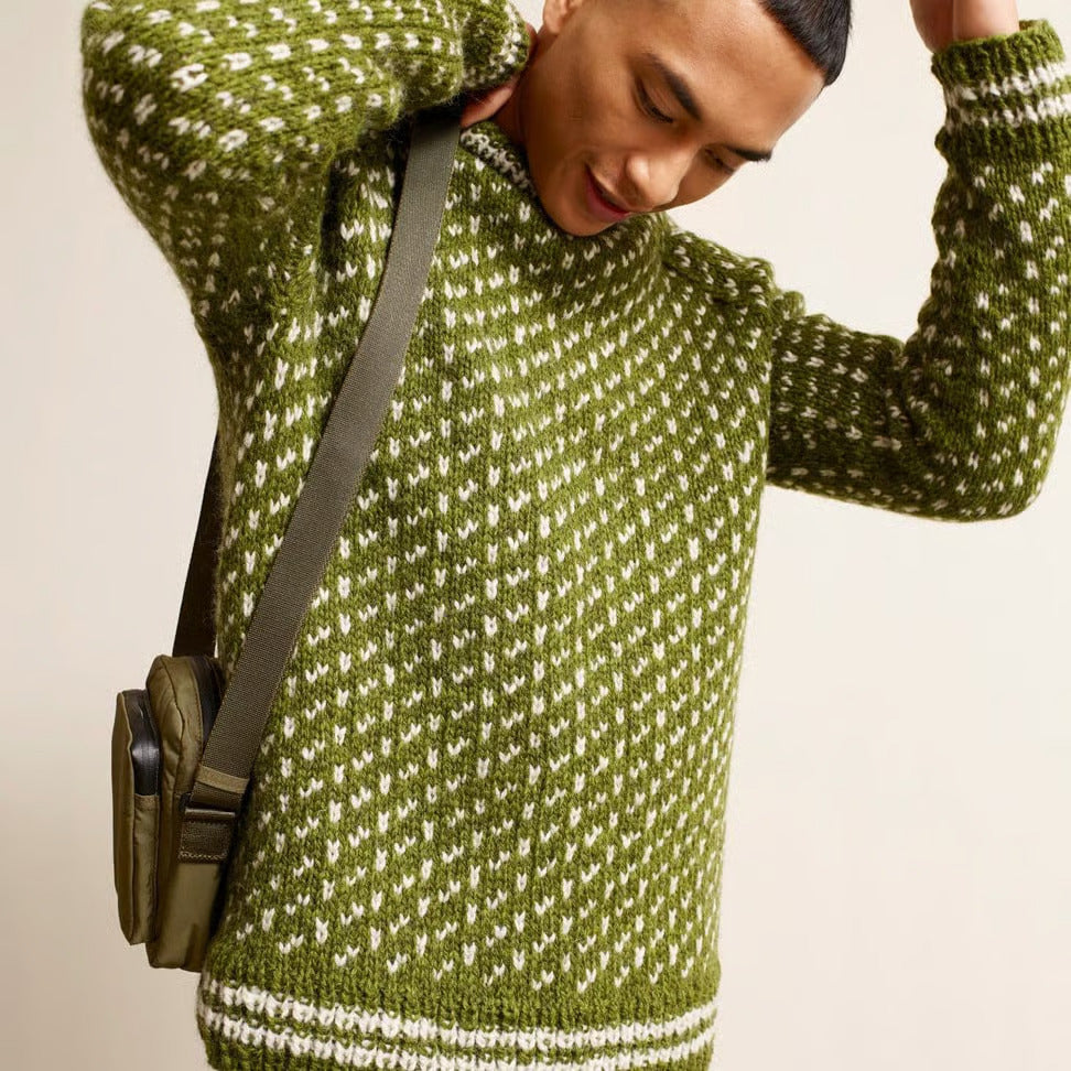 ❄️🔥 Strikkekit 416-6 Herre Islender – Klassisk mønstersweater i Rauma Vams